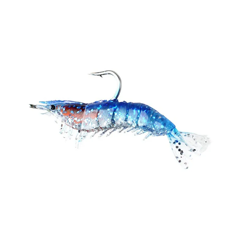 

Soft Lures Lead head Inside Silicone Soft Fishing Bait glow shrimp type lure Artificial bait lures Wobblers Pike Fishing Tackle