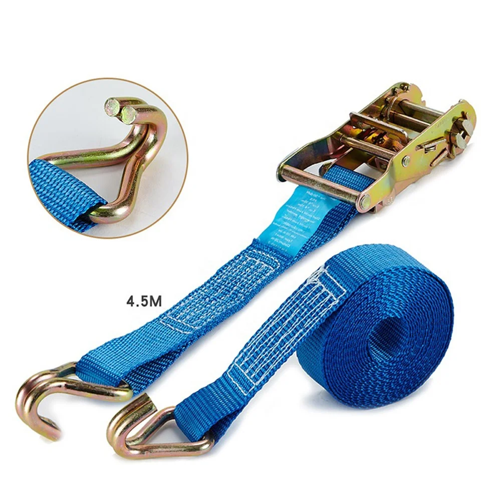 Rachet Tie Down Strap With Double J Hooks Polyester Tie Down Lashing ...
