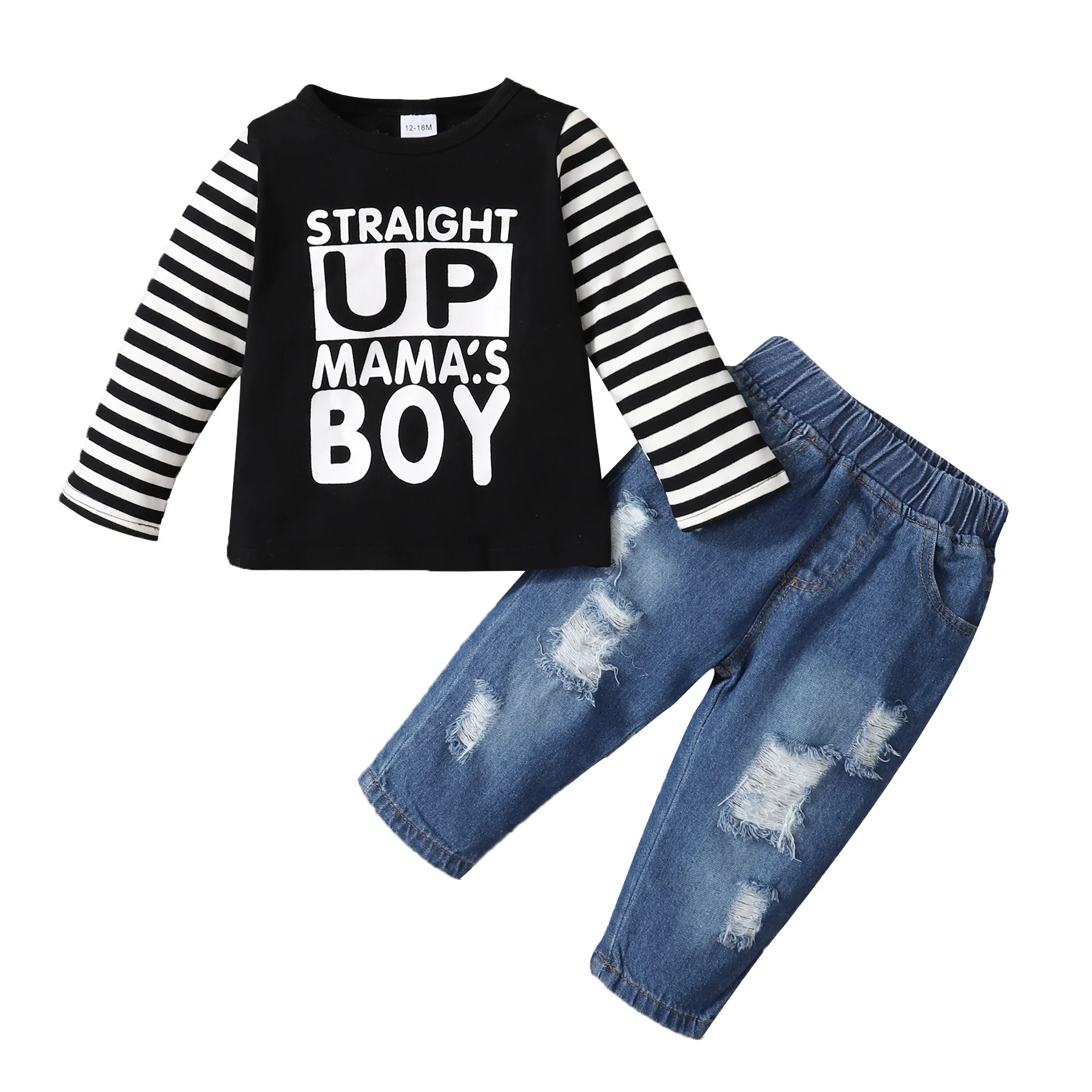 

Ready to Ship 2Pcs Baby Clothes Set Boy Long Sleeve Baby Clothes Set Autumn Knit Boy Baby Clothes Set, Mix color