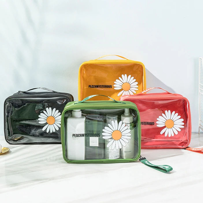 

Ready to Ship Fashion Cute Daisy Small Makeup PVC Bag Cosmetics Bags & Cases, As picture