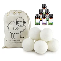 

High Quality Round Customizable Size New Zealand Organic Fabric Softener Woolen Dryer Balls with Gift Essential Oil