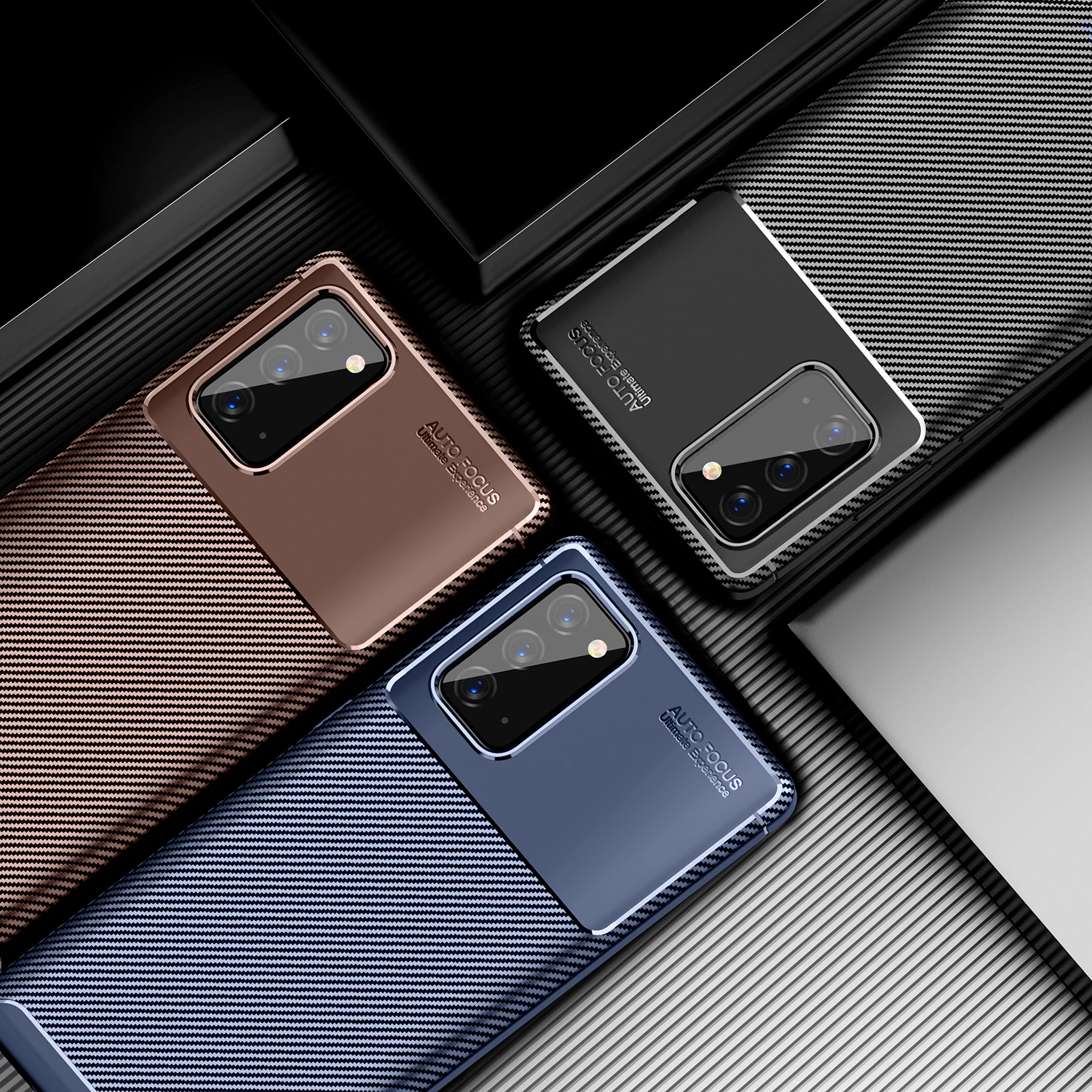 

Mobile Phone Accessories Carbon Fiber Tpu Soft Phone Case For Galaxy note 20 2020 Ultra-Thin Shockproof Case Cover, Multi colors