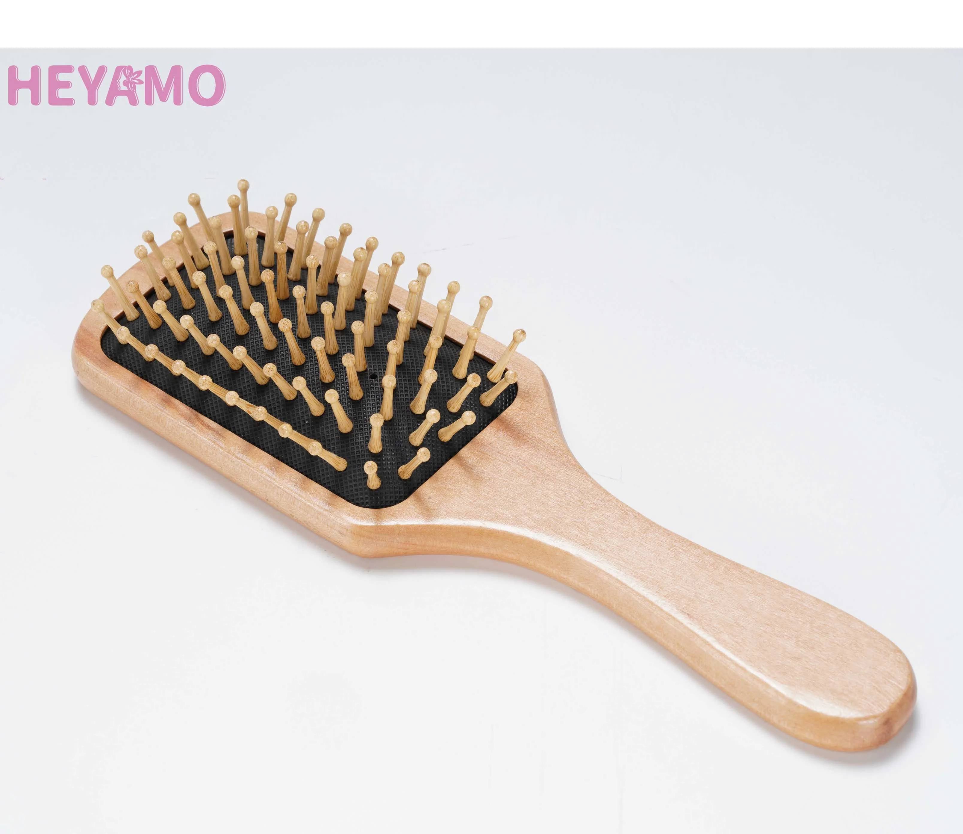 

HEYAMO Amazon Hot Detangler Hairbrush Cepillo Cerdas Naturales Biodegradable Detangling Hair Brush Peines De Madera Barber Combs