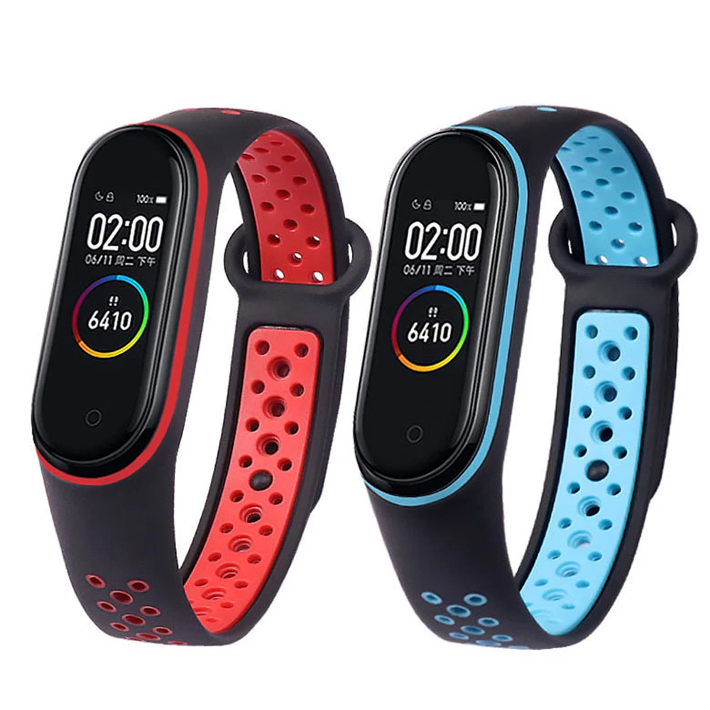 

Colorful Smart Watch Wrist Strap For Xiaomi Mi Band 3 4 Breathable Miband Strap Replacement Bracelet For MiBand 4 3, Red,blue,pink,black and so on
