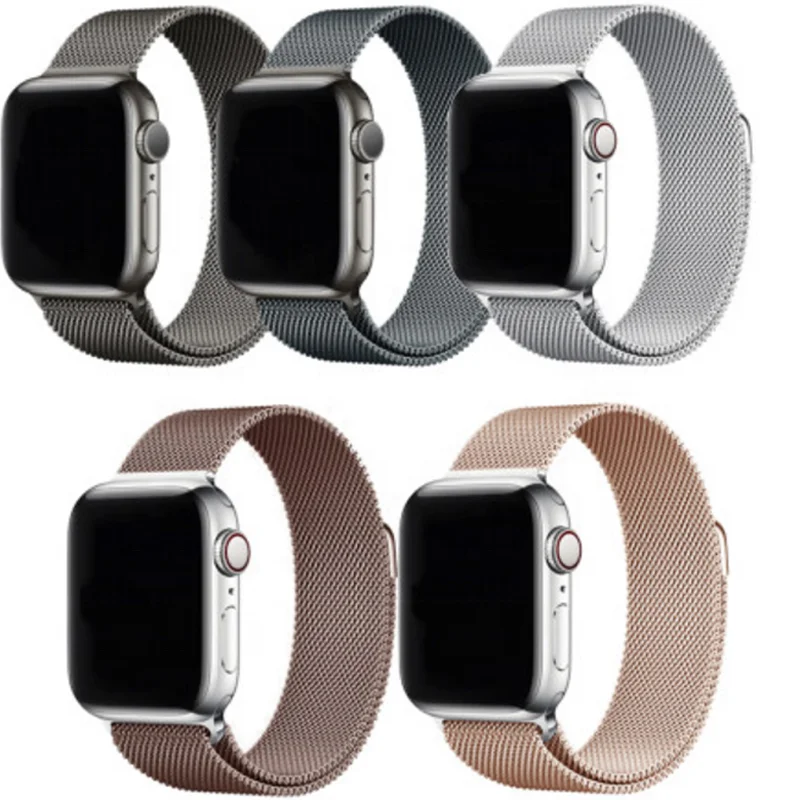 

Luxury Smart Watch Metal Straps 38MM 40MM 42MM 44MM For Apple Watch Milanese Band With Magnetic Closure, Optional(black/silver/gold/rose gold/blue etc)