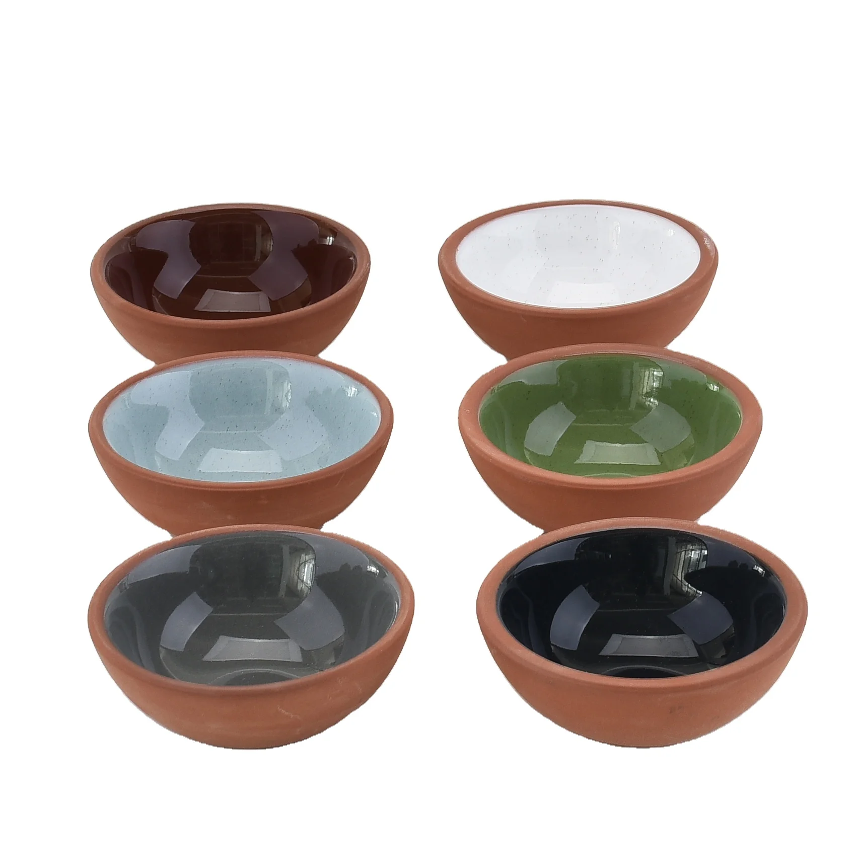 

Round Shape New Designs Terracotta Pinch Bowls Set of 6 Mini Sauce Dish