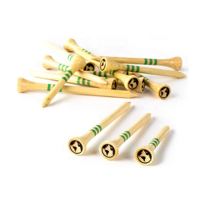 

Golf Tees Wood 2-3/4 Inch Length 70 83 54 Mm Eco-Friendly Unbreakable Custom Bamboo Golf Tees, Natural bamboo color