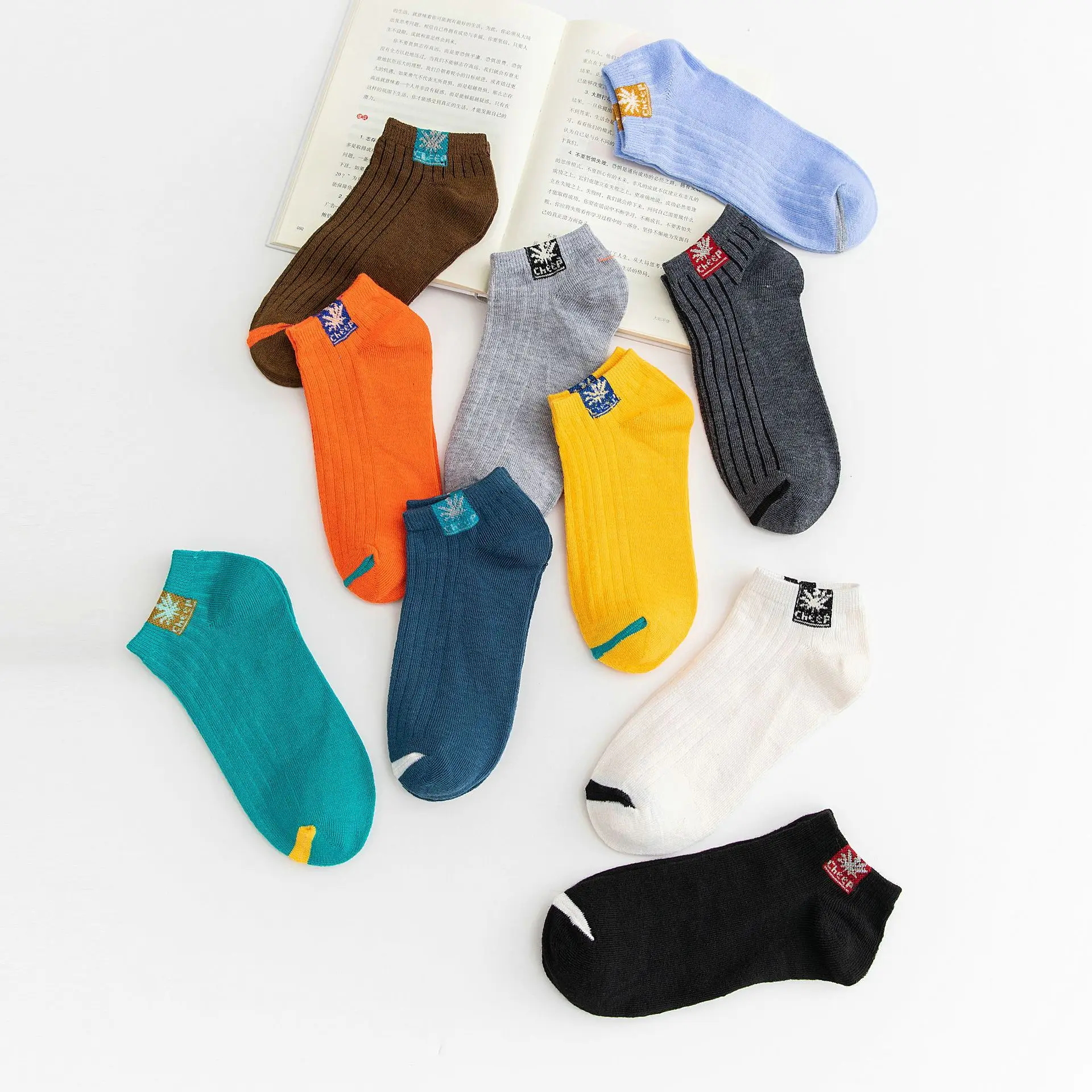 

Factory Supply Wholesale Super Cheap Socks Colorful Invisible Ankle Socks Men Solid Color Work Short Socks, Picture shown