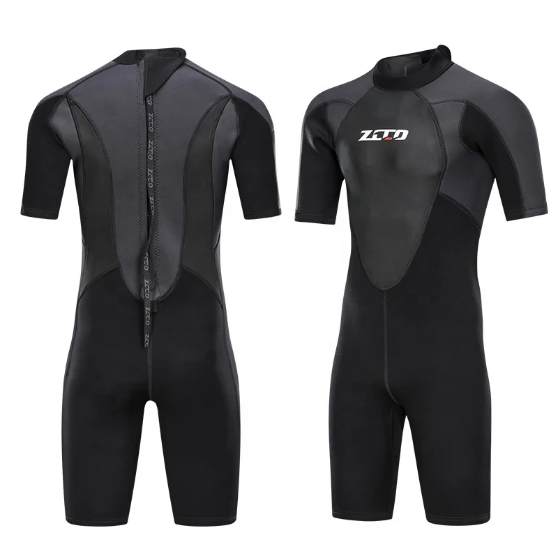 

Wholesale 3mm Neoprene diving wetsuit Back Zip short Sleeve Diving Surfing Snorkeling One Piece Wetsuit for Men Women