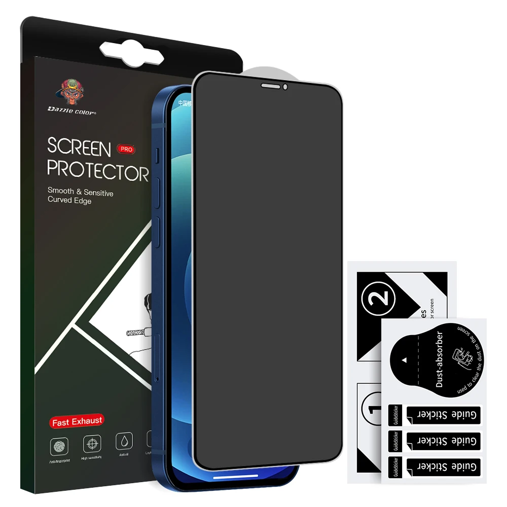 

Privacy anti-spy anti-peeping tempered glass privacy screen protector for iPhone, Black