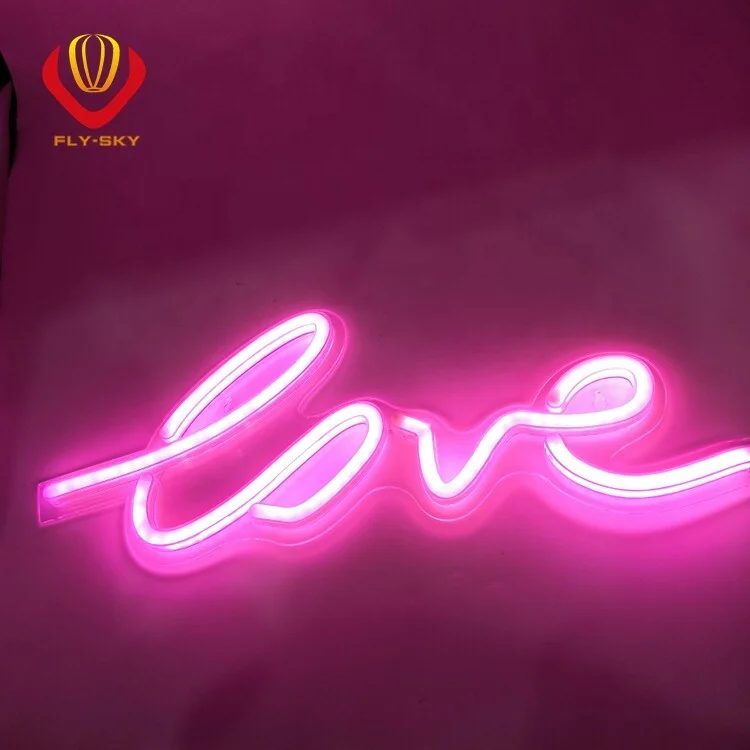 LED Neon Pink Love  Sign for Cool Light Wall power by USB Art, Bedroom  Home Accessories, Party, and Holiday Decoration