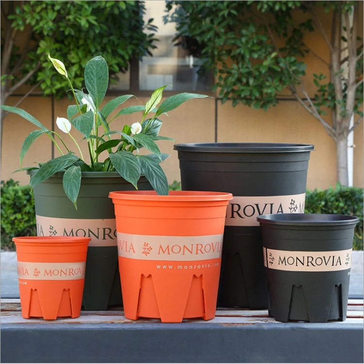 

High quality thickened plastic flowerpot with green plant pot, Customized color