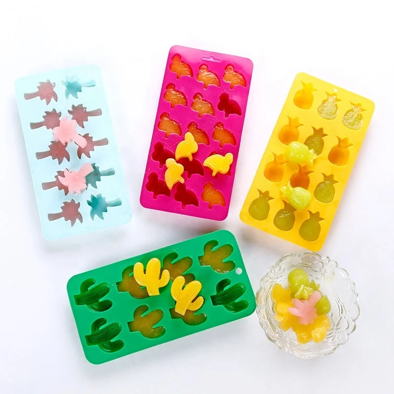 

Hawaiian Cactus Pineapple Flamingo Silicone Ice Molds Maker Bar Party Drink Freeze Molds Silicone Mold For Ice Cube Trays Moulds