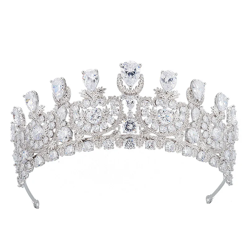 1pc Bridal Silver Crown Headpiece With White Rhinestones, Suitable For  Dance Party