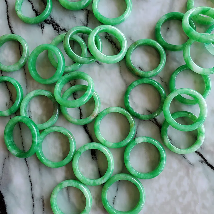 

RN1037 Green jade rings natural stone jade ring for women