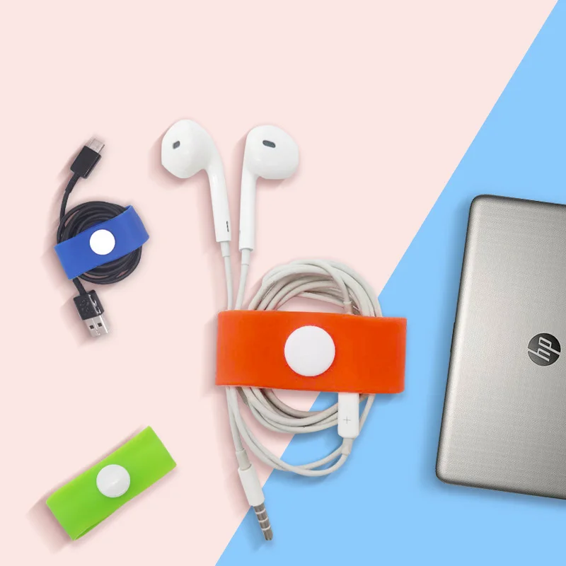 Silicone Headphone Cord Wrap Cable Organizer With Snap Buy Snapin