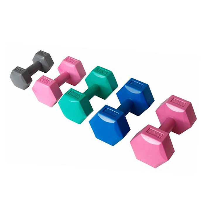 

women indoor gym dumbbells factory direct price cheap PVC cement dumbbell sets
