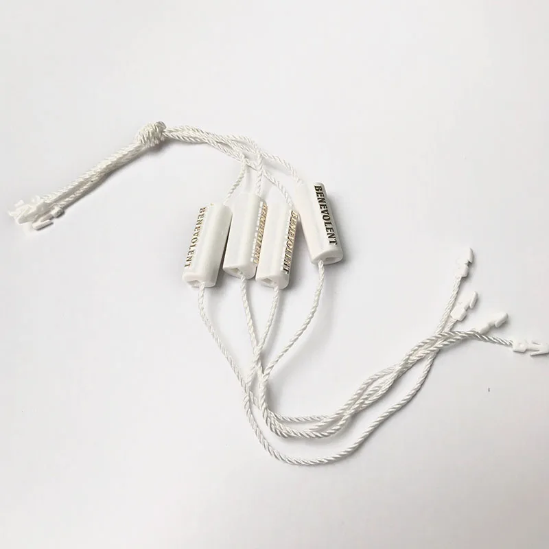 

wholesale quality custom garment plastic hang tag string