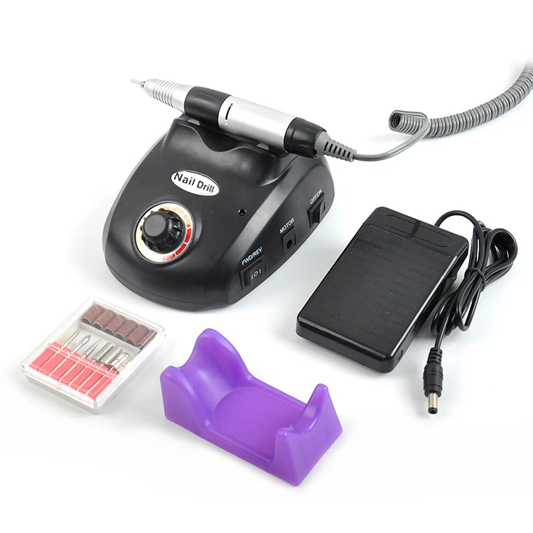 

30000RPM Nail Production Machine Drill Low Noise Foot Pedal Nail Drill Machine For Home Salon Use