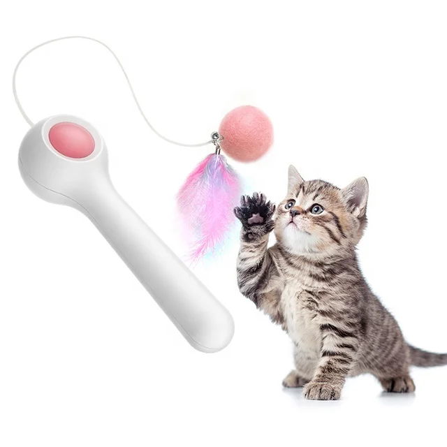 

Best selling gravity teasing cat stick shrink with one click with catnip cat toy pet