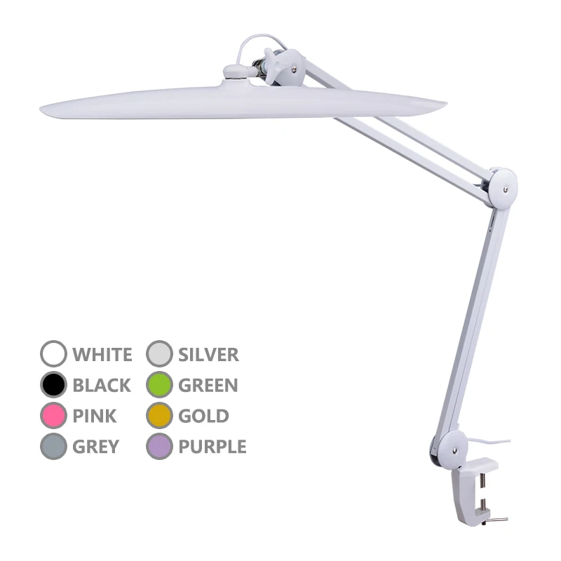 

9501LED 24W dimmable bright led cosmetic table work lamp for beauty salon lighting lashes equipment, White/black/sliver/pink/green/gold/purple