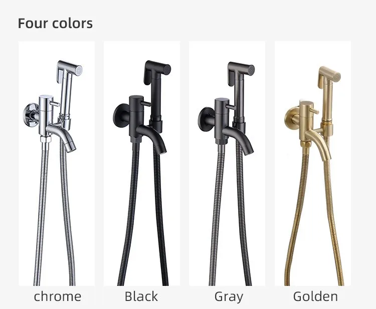 bidet-faucet-sprayer-068-four-finish-options-chrome-black-gray-brushed-gold