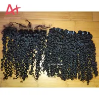 

New Grade 12A Virgin Haiir Weave Bundles Frontal Raw Cambodian Soft Kinky Curly Hair Bundles With Lace Frontals Can Be Dyed