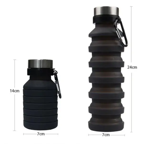 

Products 2020 Ecofriendly Outdoor Portable Collapsible Water Cup Magic Spiral Folding Telescopic Silicone Water Sport Bottle, Green, red, blue, black, orange etc..