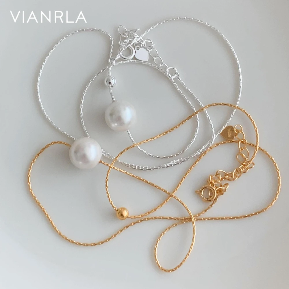 

VIANRLA Necklace 925 Sterling Silver Pearl Jewelry 18K Gold Color Dainty Support Customization