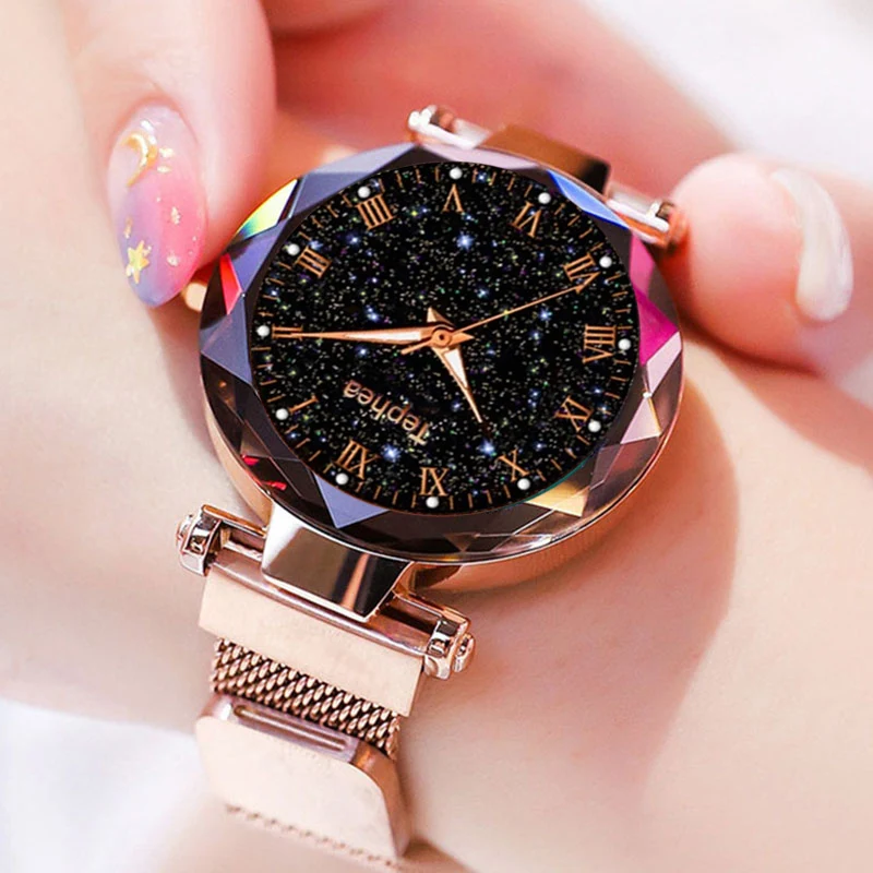 

inventory clearance Fashion Diamond ladied watches Relogio Feminino Starry Sky Women Watches Magnetic Zegarek Damski