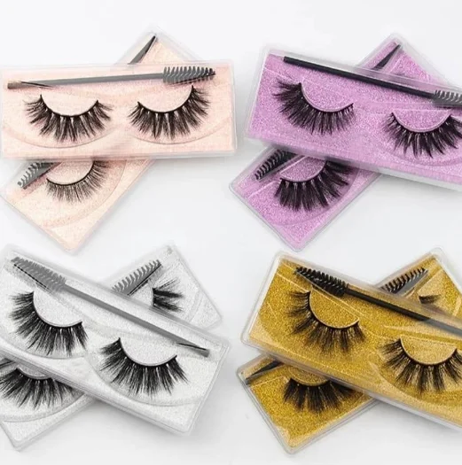 

Eyelash vendor wholesale 3d faux mink eye lashes power glue adhesive gel eyeliner disposable eyelash brush 3d synthetic eyelash, Black