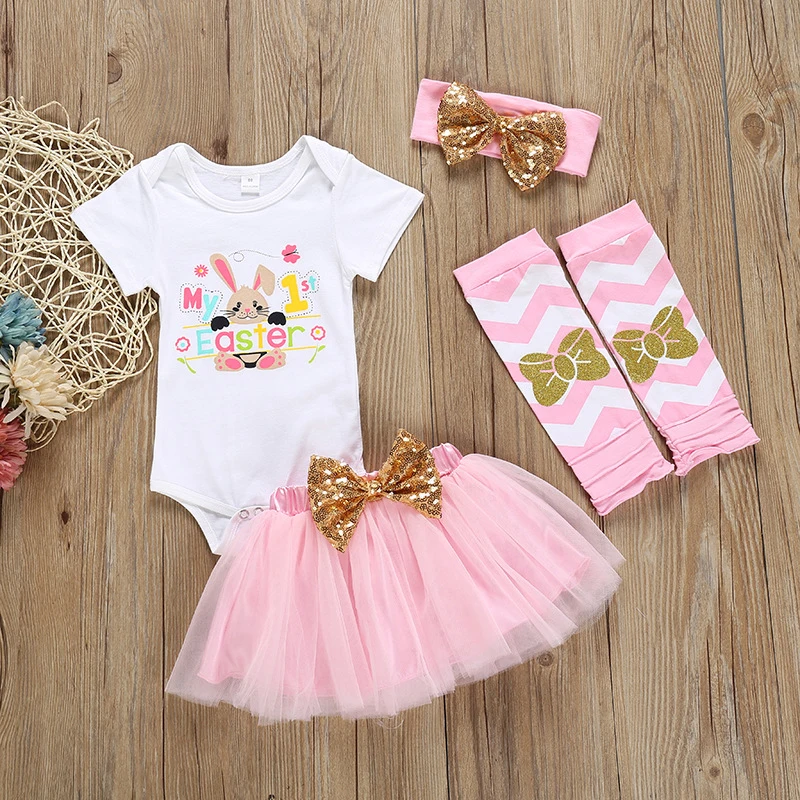 

Fashion Baby Infant Clothes Cartoon Rabbit Print Easter Baby Girls Outfit