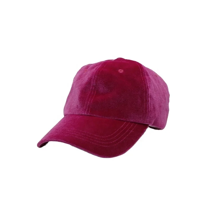 

Wholesale Female fashion Baseball Cap Hats Plain Velvet Baseball Cap, 6 Panel Cap, Customized colors