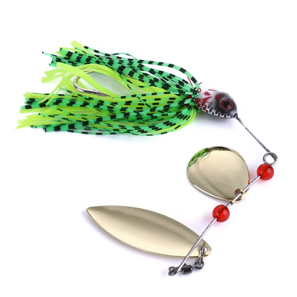 

Newbility 20g spinnerbait metal jig head silicone skirt buzzbait blade spoon fishing lure, 4colours
