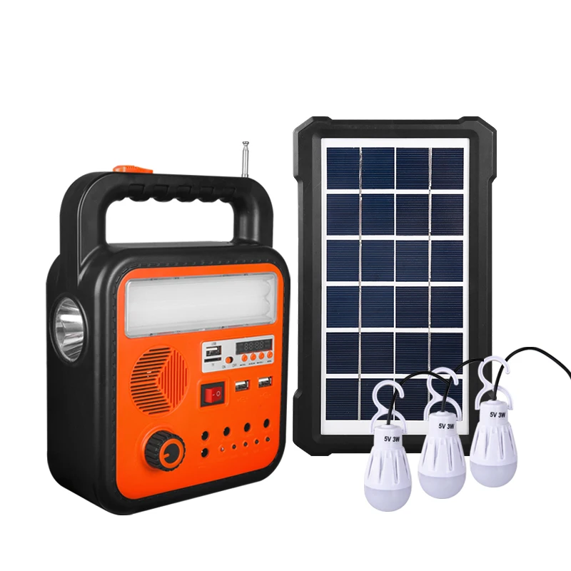 
10W mini solar portable home system with radio outdoor energy saving solar light with bluetooth and AC charge 