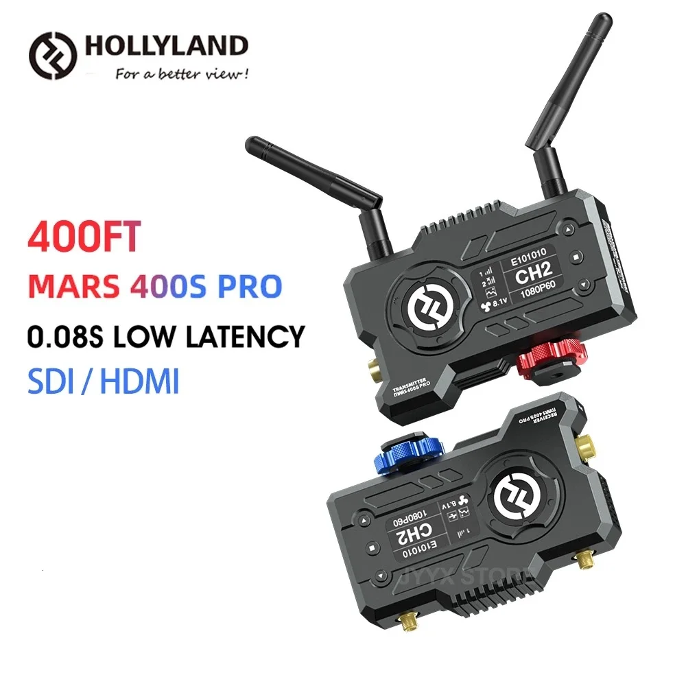 

Hollyland Mars 400S Pro Wireless Video Transmitter Receiver 400ft SDI HD 1080p Wireless Transmission System