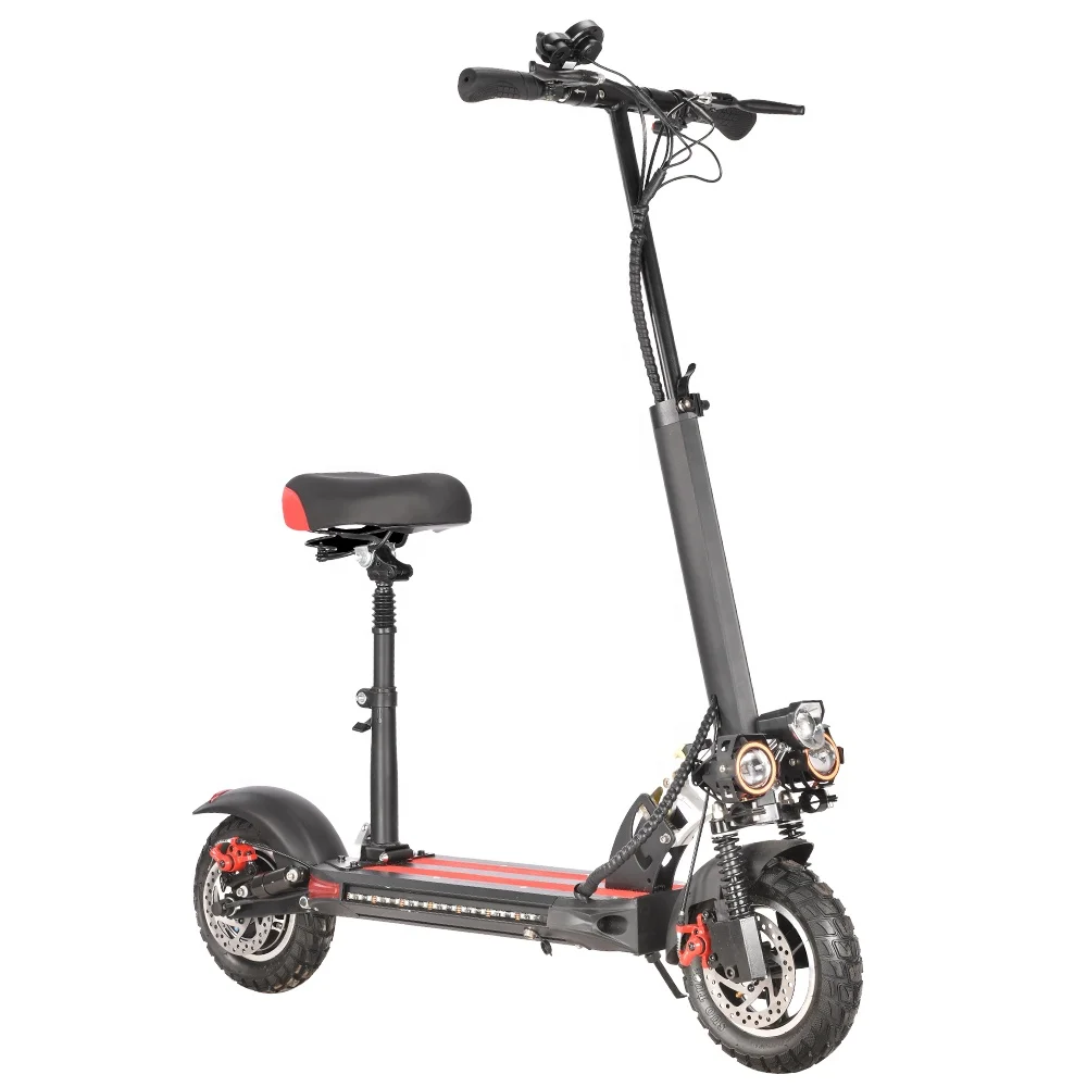 

Off-road 10 inch fat tire electric scooter adult 60 km long-range hot sale folding electric scooter with seat EU UK warehouse