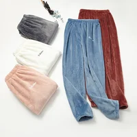 

multi-color polyester polar fleece cashmere faux fur harem pants warm winter women loose pants designshns set heating fiber