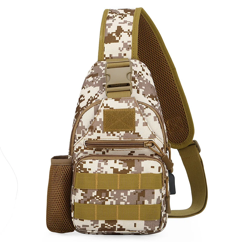

AJOTEQPT USB Hole Chest Military Bags Men Tactical Sling Bag