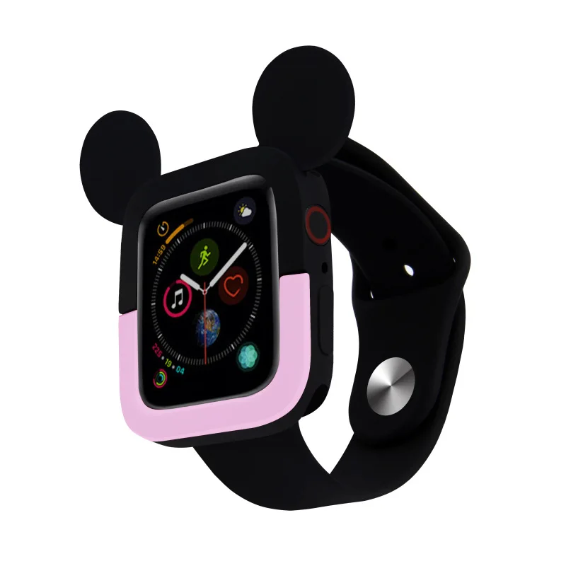 

Free Shipping Silicone Cover Bumper Minnie mickey Case For Apple Watch For iwatch 5 4 3 2 1 38mm 42MM, Colorful