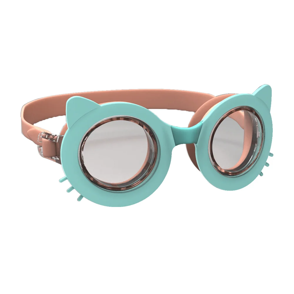 

ZLF childrens swimming goggles popular cat model design waterproof silicone swimming glasses for kids 4200, Picture color