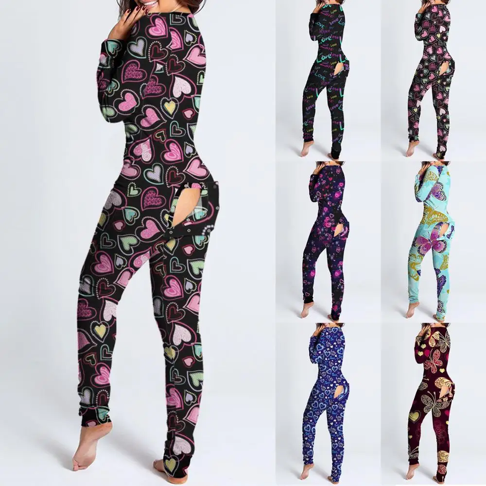 

MD-2022011220 Valentines One Piece Outfit Sexy Bodycon Jumpsuit Girls' Sleepwear Long Sleeves Designers Pajamas For Women