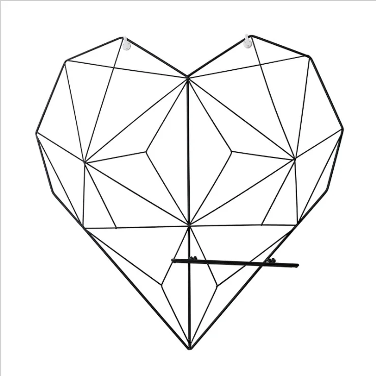 

Novelty Bedroom Love Heart Shape Grids Metal Photos Wall Decorations ZGJ-0019
