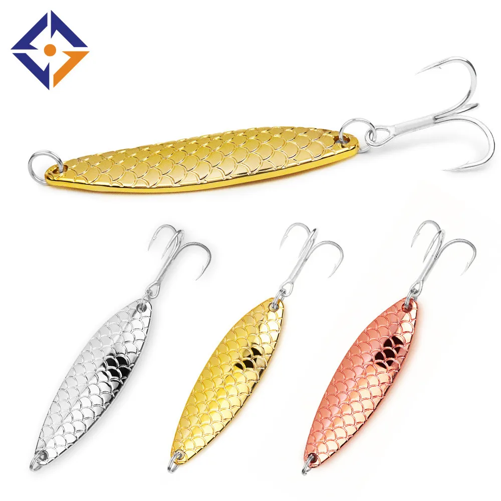 

Peche Pesca New Style Hard Metal Spoon Fishing Lure Bait Spinners Ice Carp Fishing Tackle Spoon Lure, 3colors