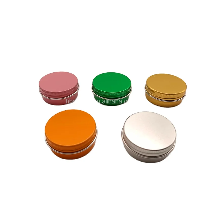 

Packaging Container Metal Can 2oz 60ml 60g Colorful Aluminum Jar Empty Small Round Tin Box