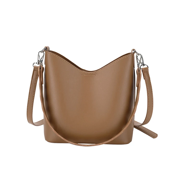 

EG515 Factory outlet wave shoulder strap underarm trendy large capacity soft ladies pu leather bucket bags women handbag