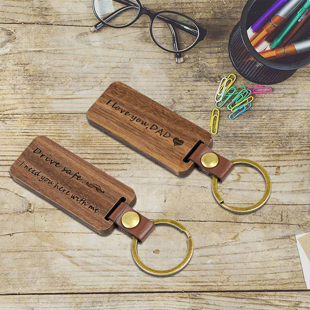 

I Love You Forever Key Chain And Blank Key Chains Can DIY Laser Wood Keychain For father's Day Gift