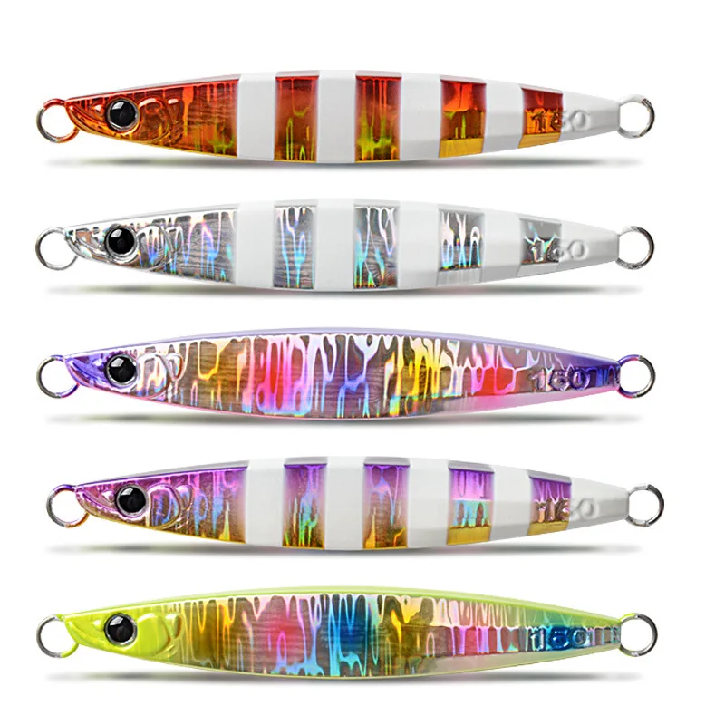 

Isca Artificial Vertical Jigging Lures 150g 200g Slow Pitch Jig Lure Flash Spinnerbait Leurre De Peche Fishing Lure Saltwater, 5 colors