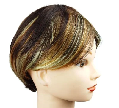 

LW-23QT Best Selling Fashion Short Wig Hair Women 8Inch Custom Wig For Sale, White brown mix,customized