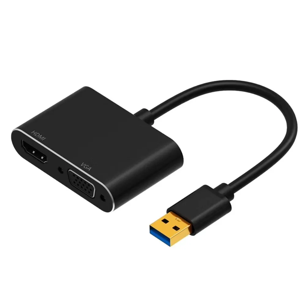 

USB 3.0 to HDMl VGA Adapter Cable USB3.0 Multiport Dual Output Display 1080P Audio Video Converter